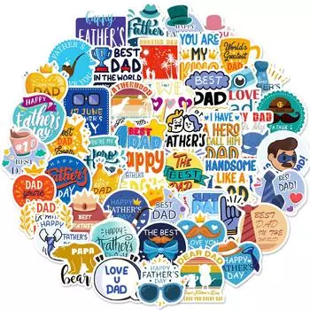 50 наклеек с текстом ко Дню отца, креативные открытки ко Дню благодарения ко Дню отца, декоративные наклейки