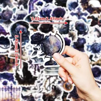 50 Наклеек серии «Темная роза» высокой ценности, декоративных, в стиле граффити, готическом, водонепроницаемых