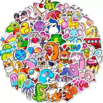 50 наклеек собственного изготовления, небольшая свежая мастерская, милая чашка фен-шуй, блокнот, наклейка на чемодан, водонепроницаемая наклейка