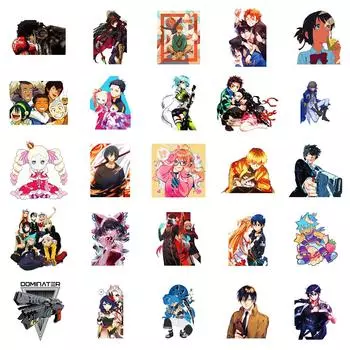 50 наклеек в стиле японского аниме, смешивай и сочетай, наклейки для багажа, кузова, автомобиля с плоской платформой, аниме-граффити-наклейки