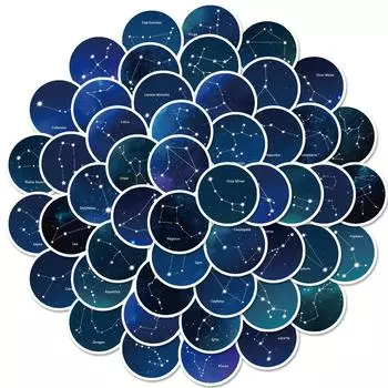 50 Наклейка Граффити Искусство Созвездий Круглая Безрогая Креативная Наклейка Ручная Книга Чемодан Украшение Автомобиля Водонепроницаемая Наклейка