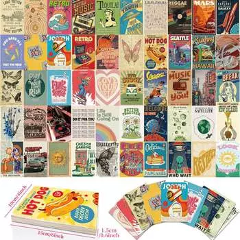 50 настенных открыток Винтажные открытки с иллюстрациями Декоративные открытки для спальни в скандинавском стиле Фоторамки Настенные открытки T01041482-Wall Card - Vintage Illustration 50