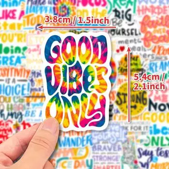 50 Non-Repeating English Inspirational Text-On-Video Diy Handbook Luggage Kid Reward Stickers