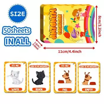 50 Обучающих карточек Антонимы Детские Интерактивные карточки для игры между родителем и ребенком Пазл Английский Раннее образование Карточки для просвещения