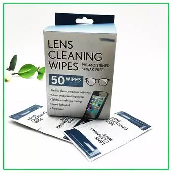 50 одноразовых салфеток для протирки линз, чистки экранов мобильных телефонов, салфетки для очков с эффектом против запотевания 50wipes
