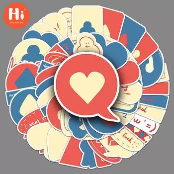 50 оригинальных диалоговых окон, персонализированный трансграничный мультфильм, украшение Гука, гитара, блокнот, багаж, наклейки с граффити.