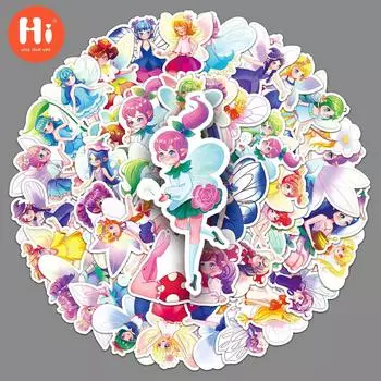 50 оригинальных мультяшных наклеек Pok mon с нарисованными от руки милыми сказками, сказочными украшениями, чашками для воды, канцелярскими принадлежностями и наклейками-капельницами.