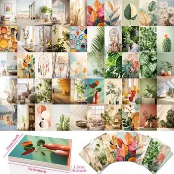 50 открыток в скандинавском стиле, открытки с рукописным романтическим текстом, ретро-литературные поздравительные открытки, фотографии в мягкой обложке T01041525-Wall Card - Nordic Style 50