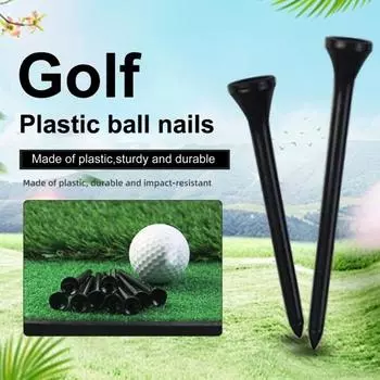 50 Pack Professional Golf Tees Plastic Black Golf Tees Tall Golf Tees Bulk S