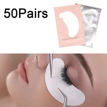 50 пар/лот патчей для наращивания ресниц под подушечки для глаз бумажные патчи розовые безворсовые наклейки для накладных ресниц