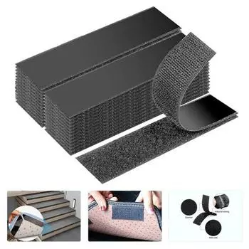 50 пар сверхмощных застегивающихся лент, простая установка, двухсторонняя прочная клейкая лента с обратной стороны, монтажная лента с крючком-петлей чёрный