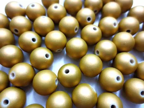 50 pieces frosted pearl beads 10mm yellow craft materials Huey h1514s69