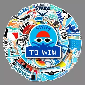 50 плавательных граффити мультфильм спортивные карты DIY чехол для телефона наклейка на багаж водонепроницаемая