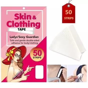 50 полосок, модная лента для одежды, прозрачная ткань, прочная двусторонняя лента для тела платья и всех оттенков кожи, невидимая и прозрачная лента