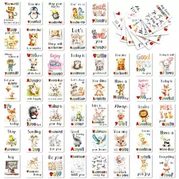 50 Приветствий с животными, Текстовые открытки, Креативные подарки, Декоративная доставка, Открытки с теплыми пожеланиями T01042607