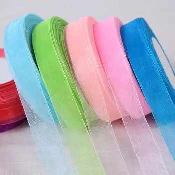 50 ярдов 20 мм Шелковая лента из органзы DIY бант 1 шт. посылка для украшения рукоделия темно-синий