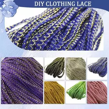 50 ярдов 5 мм золотая линия волнистая кружевная лента сценическое платье костюм ручная работа отделка свадебные аксессуары для вечеринки #Ro One Size фиолетовый
