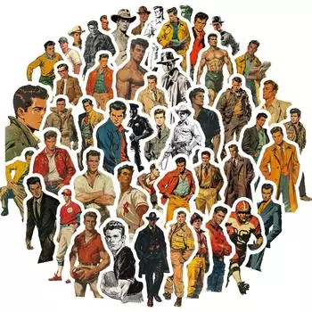 50 Ретро Европейских и Американских Мужских Наклеек Не Повторяются DIY Ручной Учет Записная Книжка Граффити Наклейки Могут Быть