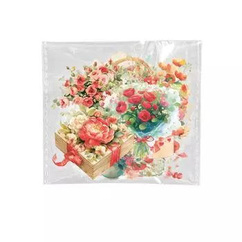 50 романтических неоновых роз для домашних животных, водонепроницаемые прозрачные наклейки, декоративные наклейки для блокнота