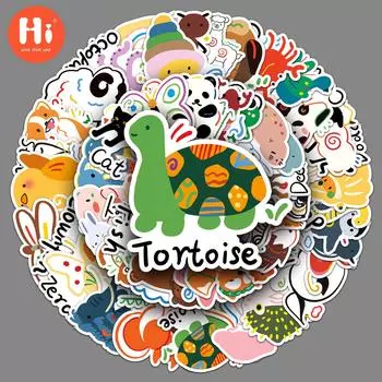 50 ручная роспись мультфильмов животных оригинальные, не нарушающие авторские права, детские награды, украшения, скейтборд, чехол для телефона, наклейки на багаж