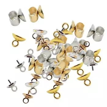 50 серебряных и золотых застежек для волос, резинка для изготовления украшений 6mm