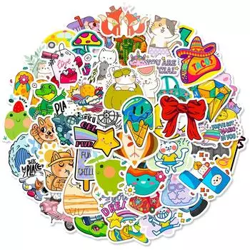 50 Сетевых Картин Микс и Матч Милый Ветер Гитара Блокнот Сделай Сам Водонепроницаемый Декоративный Стикер Гука