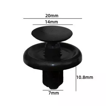 50 шт./100 шт. Диаметр 7 мм, черный пластик, автомобильные крепежи, заклепки, зажимы, автомобильные бамперы, дверные панели, подкрылки, зажимы, фиксатор