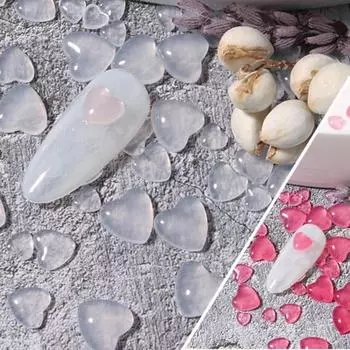 50 шт/100 шт украшения для ногтей без капель 3D эффект цвета меняющиеся любовь сердце маникюр дизайн ногтей 4 mm красный/фиолетовый