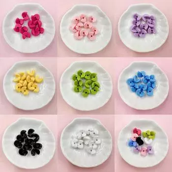 50 шт. 10*12,7 мм аксессуары ручной работы двойной пиньинь DIY для брелока акриловые свободные бусины 10 шт. модные браслеты однотонные разноцветный