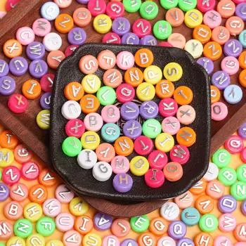 50 шт. 10 мм акриловые круглые буквы свободные бусины подвеска для самостоятельного изготовления ожерелья браслета ювелирных изделий