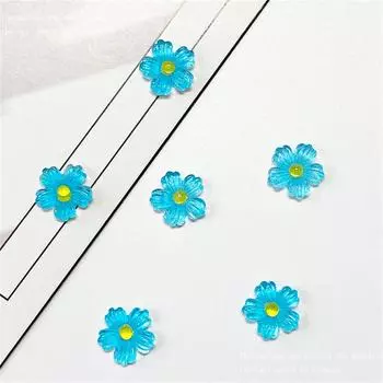 50 шт. 10 мм смоляные 3D цветные цветы плоские стразы скрапбукинг свадебные аппликации декор ремесла One Size синий