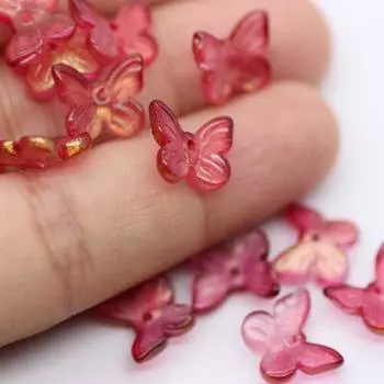 50 шт. 11 мм стереоскопические стеклянные бабочки свободные бусины DIY градиент цвета бусины ювелирные изделия ожерелье изготовление браслетов 2