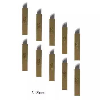 50 шт. 12 контактов, лезвия для перманентного макияжа бровей, иглы для микроблейдинга