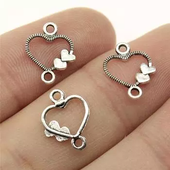 50 шт. 13x10 мм разъемы для сережек в виде сердечек для изготовления ювелирных изделий, маленькие серьги в форме сердечек, аксессуары, крошечные разъемы в форме сердечек