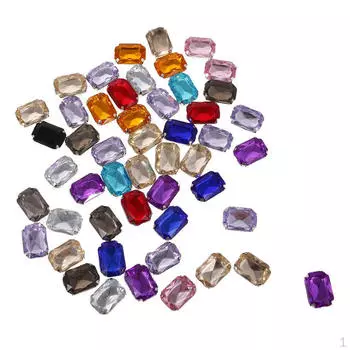 50 шт. 13x18 мм, прямоугольные акриловые бусины со стразами, пуговицы для свадебных украшений, поделок своими руками