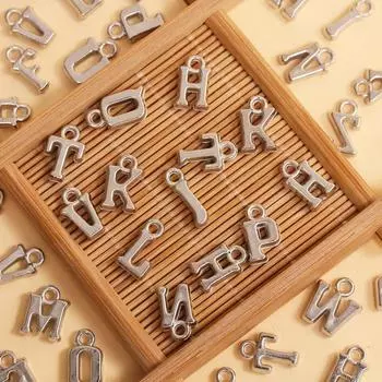 50 шт. 14-16 мм * 8-9 мм буква AZ модные аксессуары с алфавитом для DIY акриловых ювелирных изделий брелок подвески ручная работа ожерелье ручной работы золотой