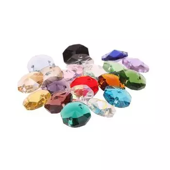 50 шт. 14 мм 2 отверстия стеклянные восьмиугольные бусины призмы занавес люстры части подвеска стеклянные свободные бусины Diy ювелирные украшения Декор
