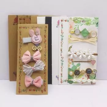 50 шт. 15,5x6,5 см белые/черные/цветные крафт-бумажные многоцветные карточки с заколками для волос 50card