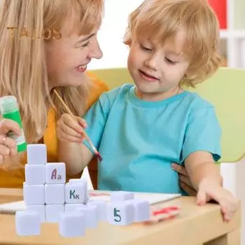 50 шт., 16 мм/18 мм, заготовки для кубиков, белые кубики, заготовки для кубиков, набор для настольной игры, сглаженная поверхность, шестисторонние 16mm