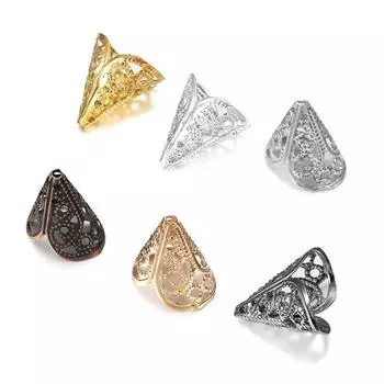 50 шт. 16x16 мм, шапка из бусин, древние подвески в форме цветка, кулон для изготовления ювелирных изделий, серьги, ожерелье, принадлежности «сделай сам»