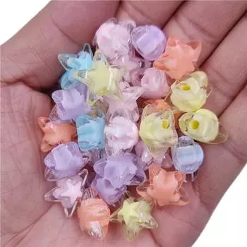 50 шт. 17 мм для изготовления ювелирных изделий в форме звезды свободные бусины DIY ремесла кулон ожерелье браслет оранжевый