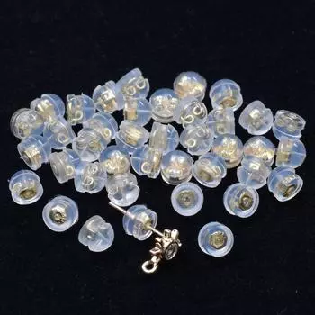 50 шт. 18-каратного золота в обертке Burger, силиконовые беруши, экологически чистые и гипоаллергенные беруши премиум-класса, серьги Ear Force DIY, аксессуары