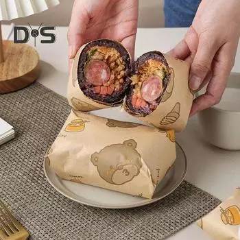 50 шт., 18 см/22 см, бумага для выпечки, не содержащая бисфенола А, пищевая бумага, хороший куриный рулет, бумага для выпечки завтрака 22cm