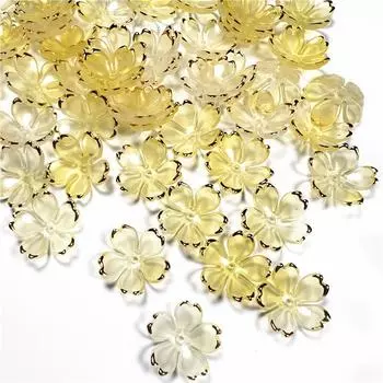 50 шт. 19 мм акриловые бусины вишни, лепестки, очаровательные соединители, серьги «сделай сам», ювелирные изделия для волос, аксессуары из смолы as the picture