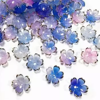 50 шт. 19 мм акриловые бусины вишни, лепестки, очаровательные соединители, серьги «сделай сам», ювелирные изделия для волос, аксессуары из смолы as the picture