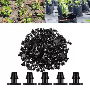 50 шт. 1/4-дюймовая садовая заглушка для шланга, 4/7-дюймовая заглушка для шланга, водонепроницаемые соединители для полива, садовые фитинги для капельного полива чёрный