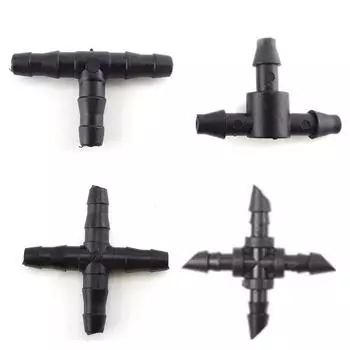 50 шт. 1/4 тройник для воды, соединительный разветвитель, 4/7 мм, шланг, полив, ирригация, штуцер для капельного орошения, фитинги, аксессуары 47 end plug