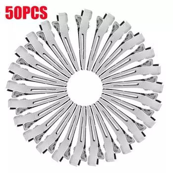 50 шт. 1,77 Зажимы для завивки с зубцами Золотые заколки для завивки Зажимы-уточки для секционирования Металлические зажимы-аллигаторы для наращивания волос и укладки(4.5cm) 50pcs no box