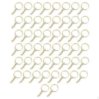 50 шт., 1 дюйм, 25 мм, набор колец для ключей, брелок для ключей и большой объем для ювелирных изделий серый