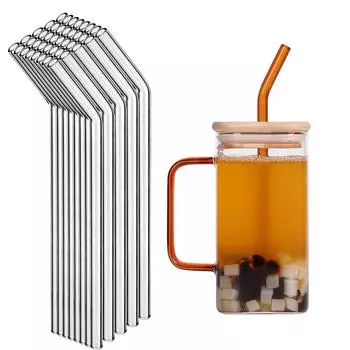 50 шт. 20 см многоразовые стеклянные соломинки для питья разноцветные экологически чистые соломинки для коктейлей смузи барные принадлежности барная утварь